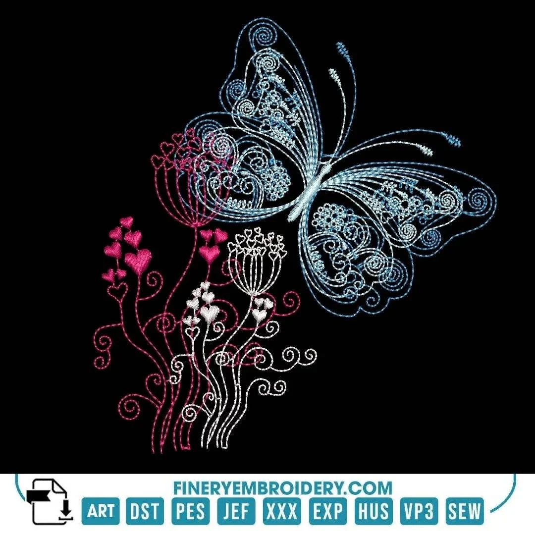 17 Unique Heart-Themed Embroidery Designs Pack - Intricate Love & Floral Patterns - Image 5