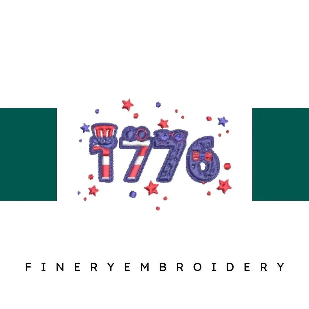 1776-Freedom-Celebrating - Embroidery Design