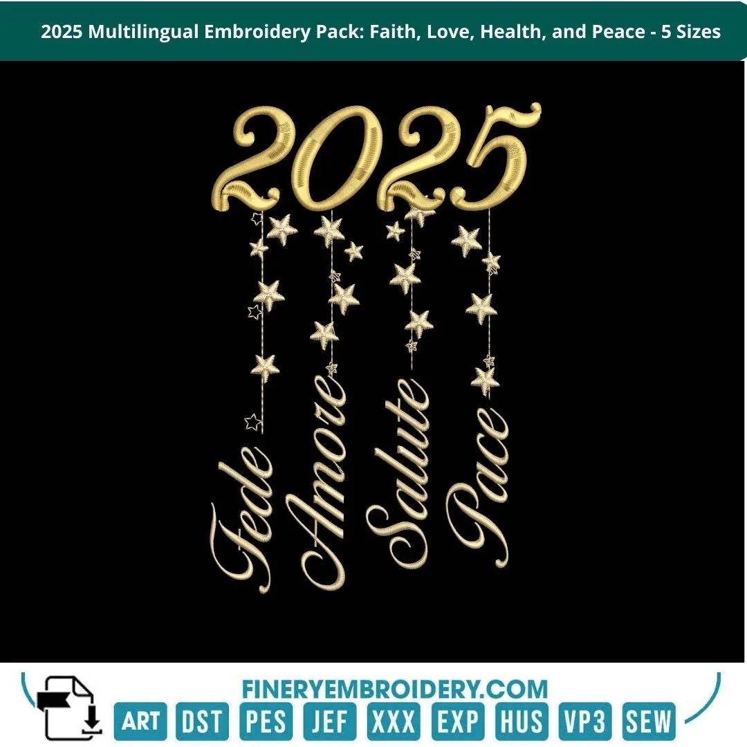 2025 Multilingual Embroidery Pack: Faith, Love, Health, and Peace - Image 7