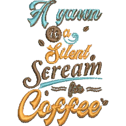 A-Yawn-is-a-Silent - Embroidery Design - Image 2