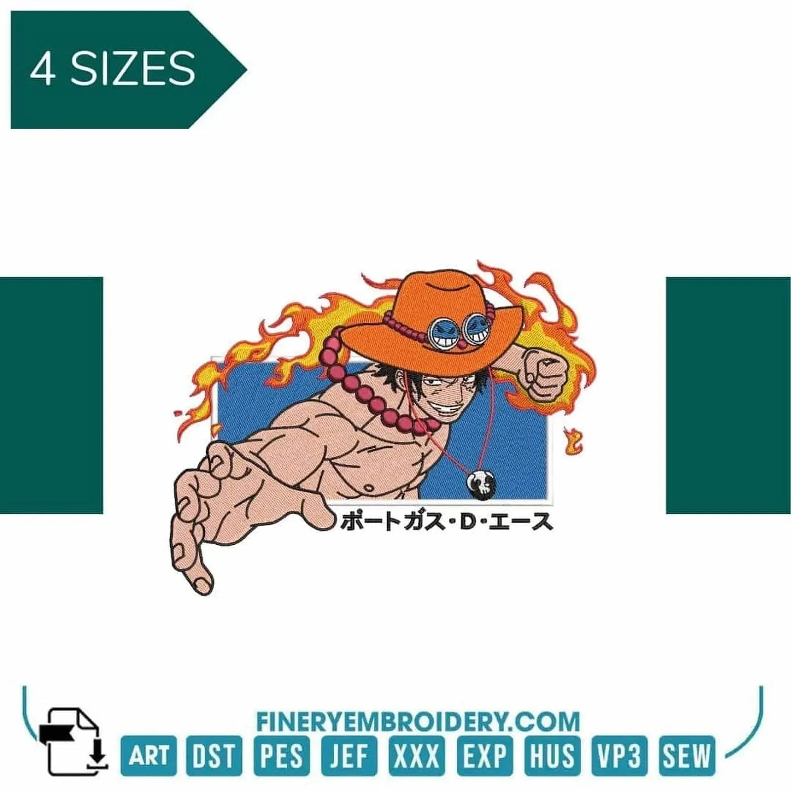 Ace One Piece Grab - Embroidery Designs