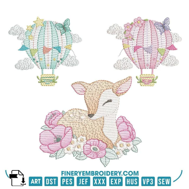 Adorable Animals and Fantasy- 10 Embroidery Designs Pack - Multi-Size - Image 3