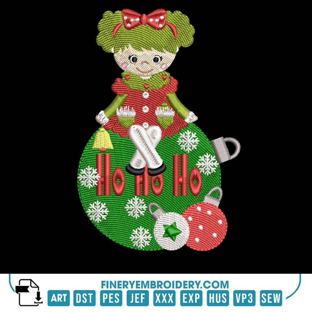 Adorable Christmas Girl Embroidery Design Pack - Image 2