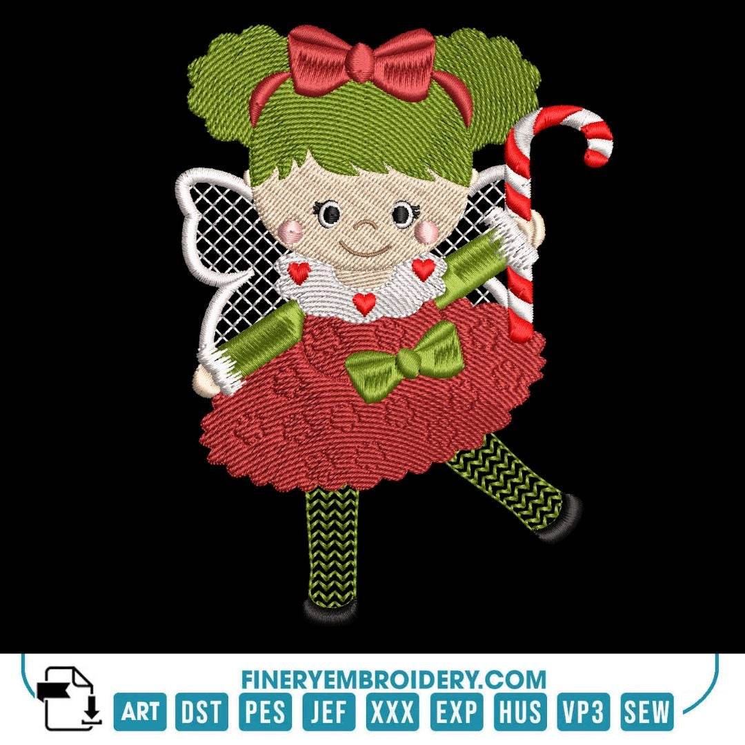 Adorable Christmas Girl Embroidery Design Pack - Image 6