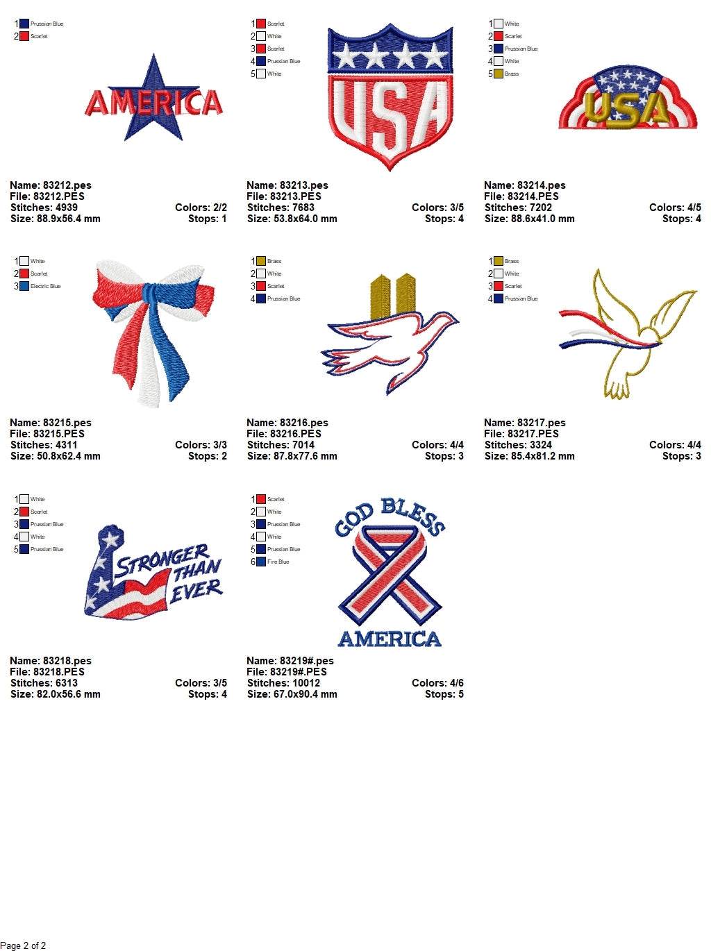 American Pride - Pack of 20 Designs - Embroidery Design - Image 5
