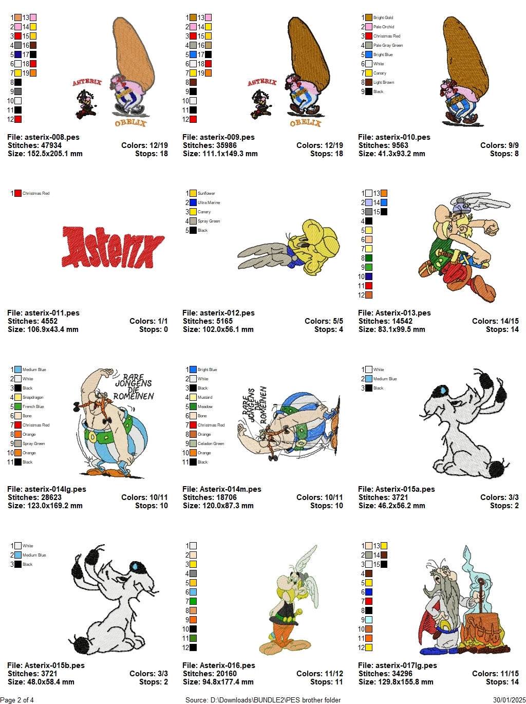 Asterix & Obelix - Pack of 42 Designs - Embroidery Design - Image 3
