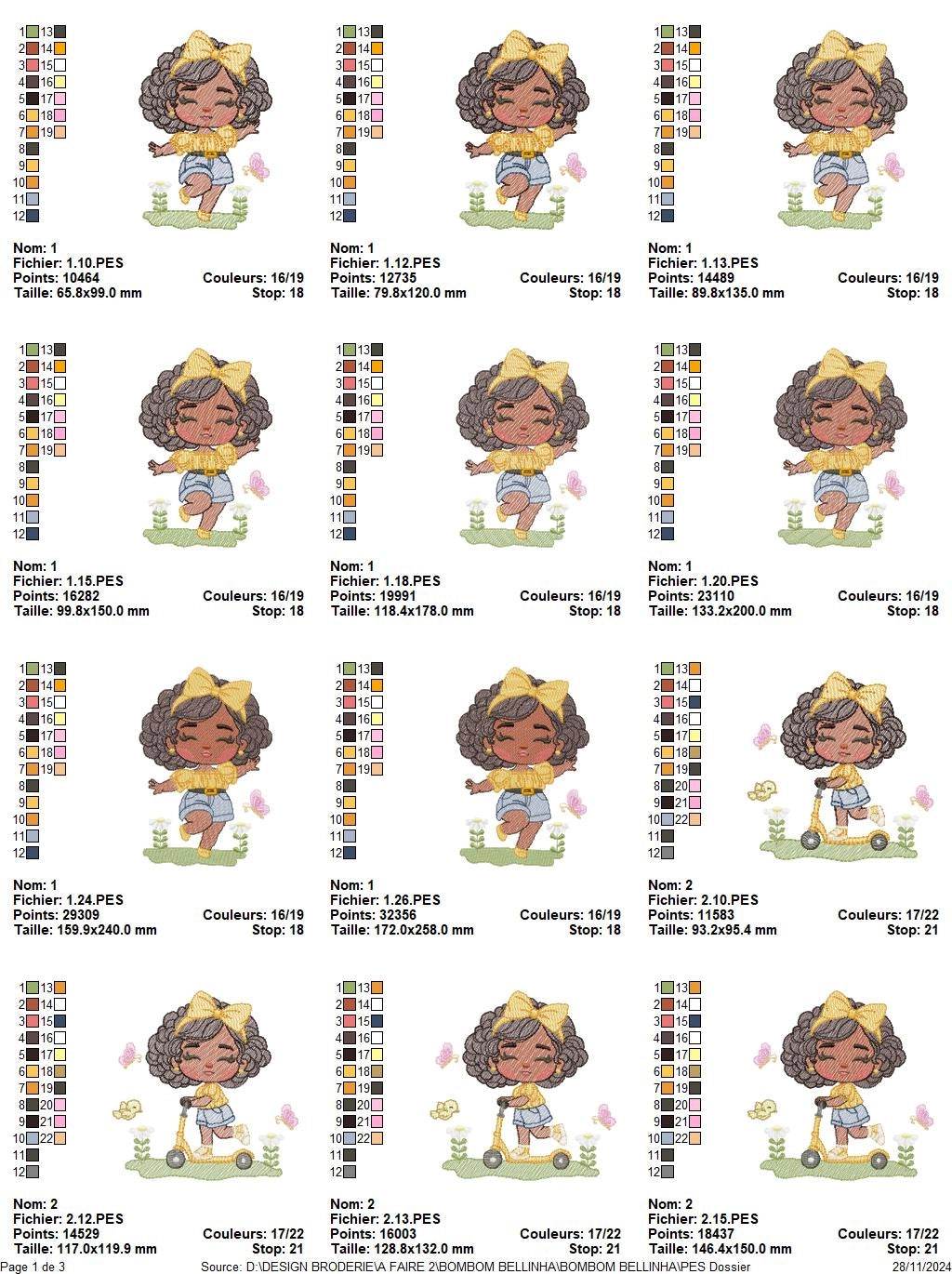 Baby Girl Embroidery Designs Pack - 5 Designs - Multi size - Image 2