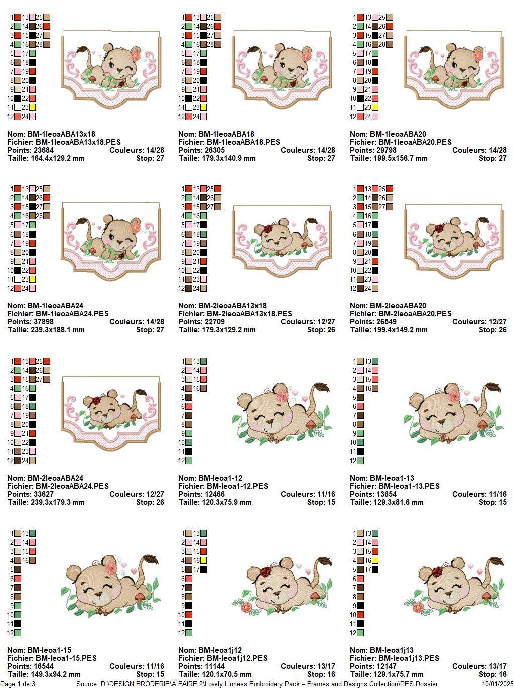 Baby Lion Embroidery Pack - Cute Jungle Animal - Image 3