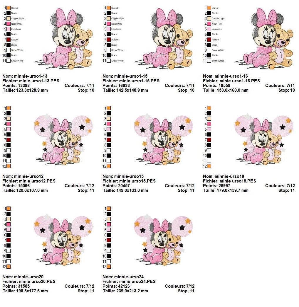 Baby Mickey and Minnie Embroidery Design Pack - Multi-Size Bundle - Image 7