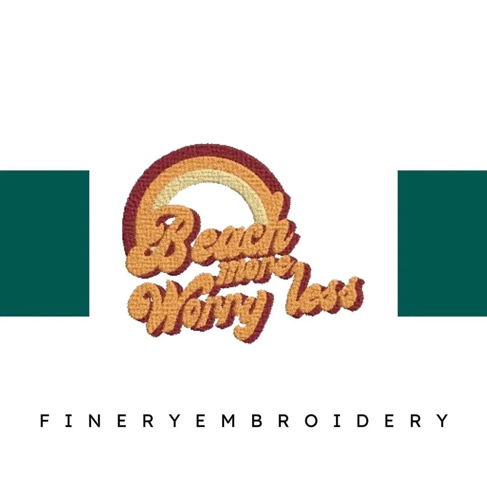 Beach-More-Worry-Less-Vintage- Embroidery Design