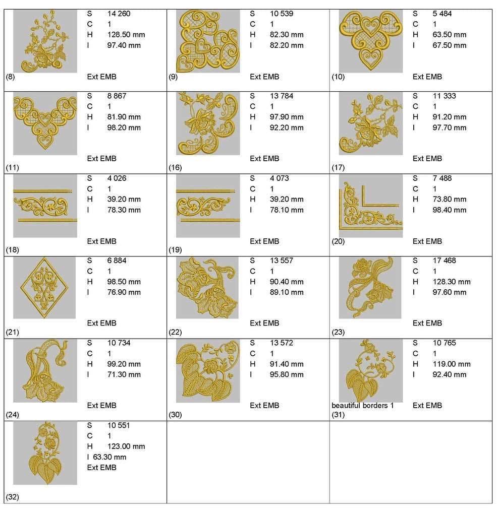 Beautiful borders: Embroidery Design Pack - Image 3