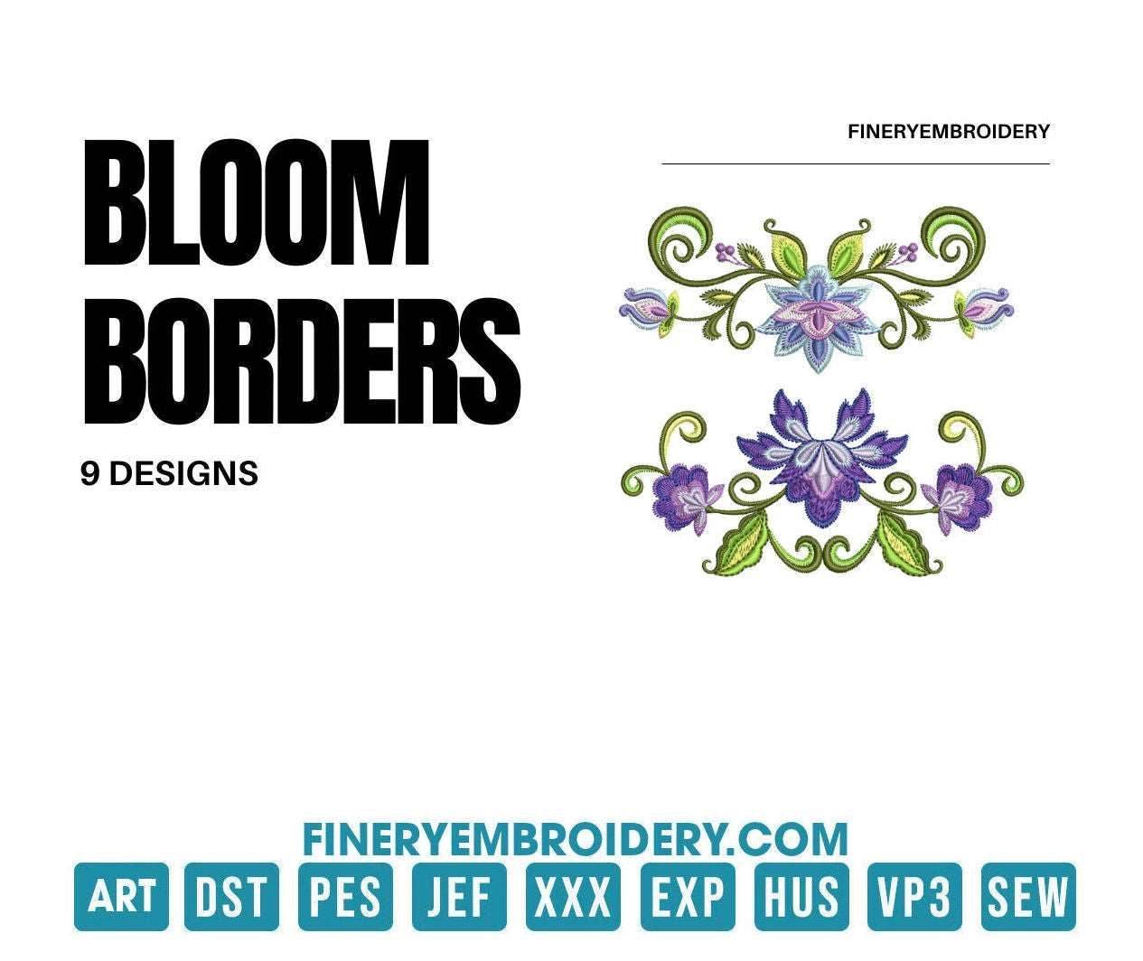 Bloom borders: Embroidery Design Pack - Image 2