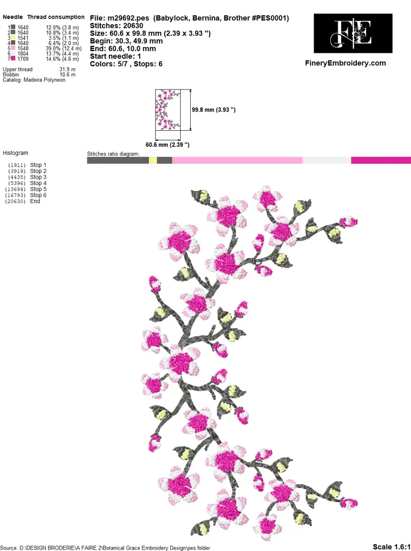 Botanical Grace Embroidery Design - Image 3