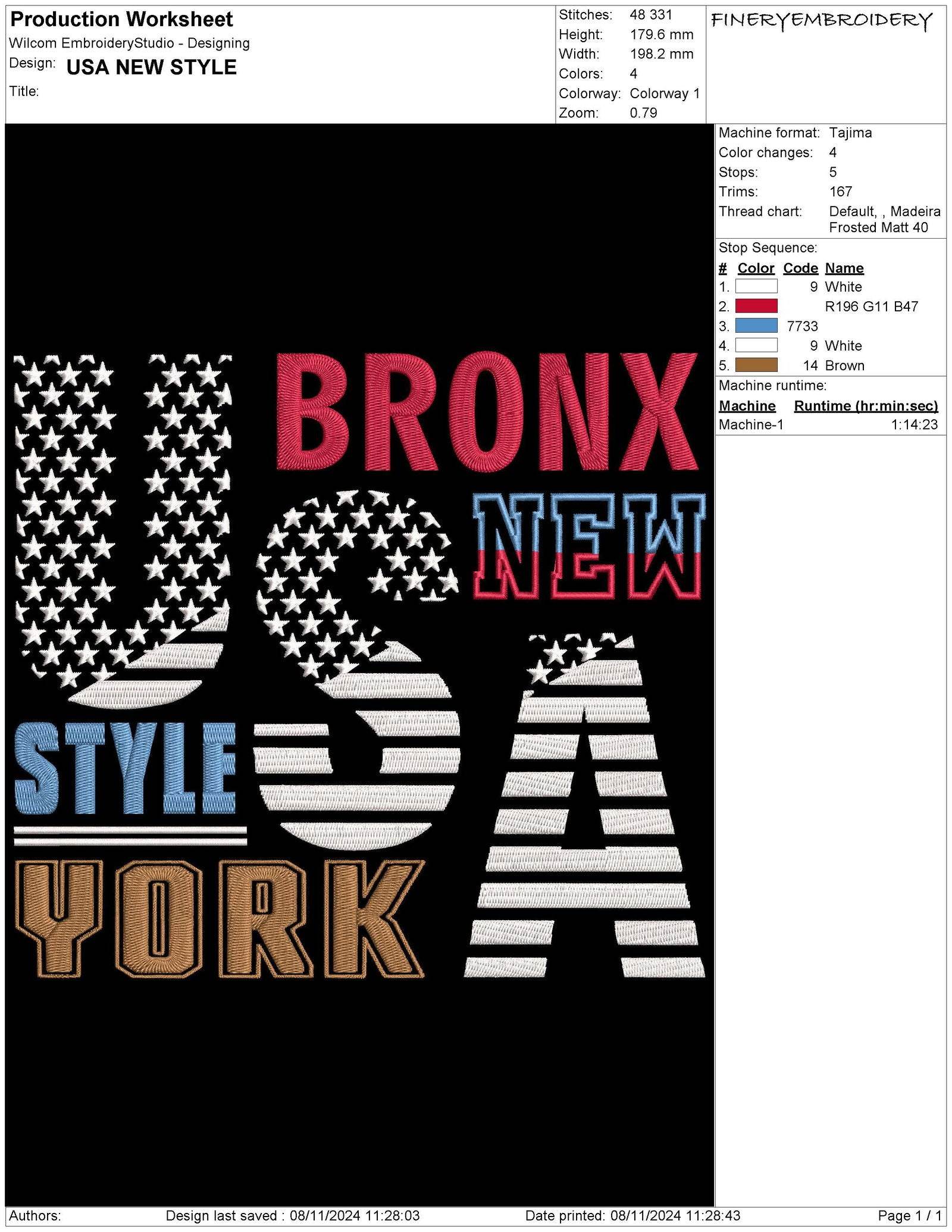 Bronx New York USA Style Embroidery Design – Urban Patriotic - Image 3