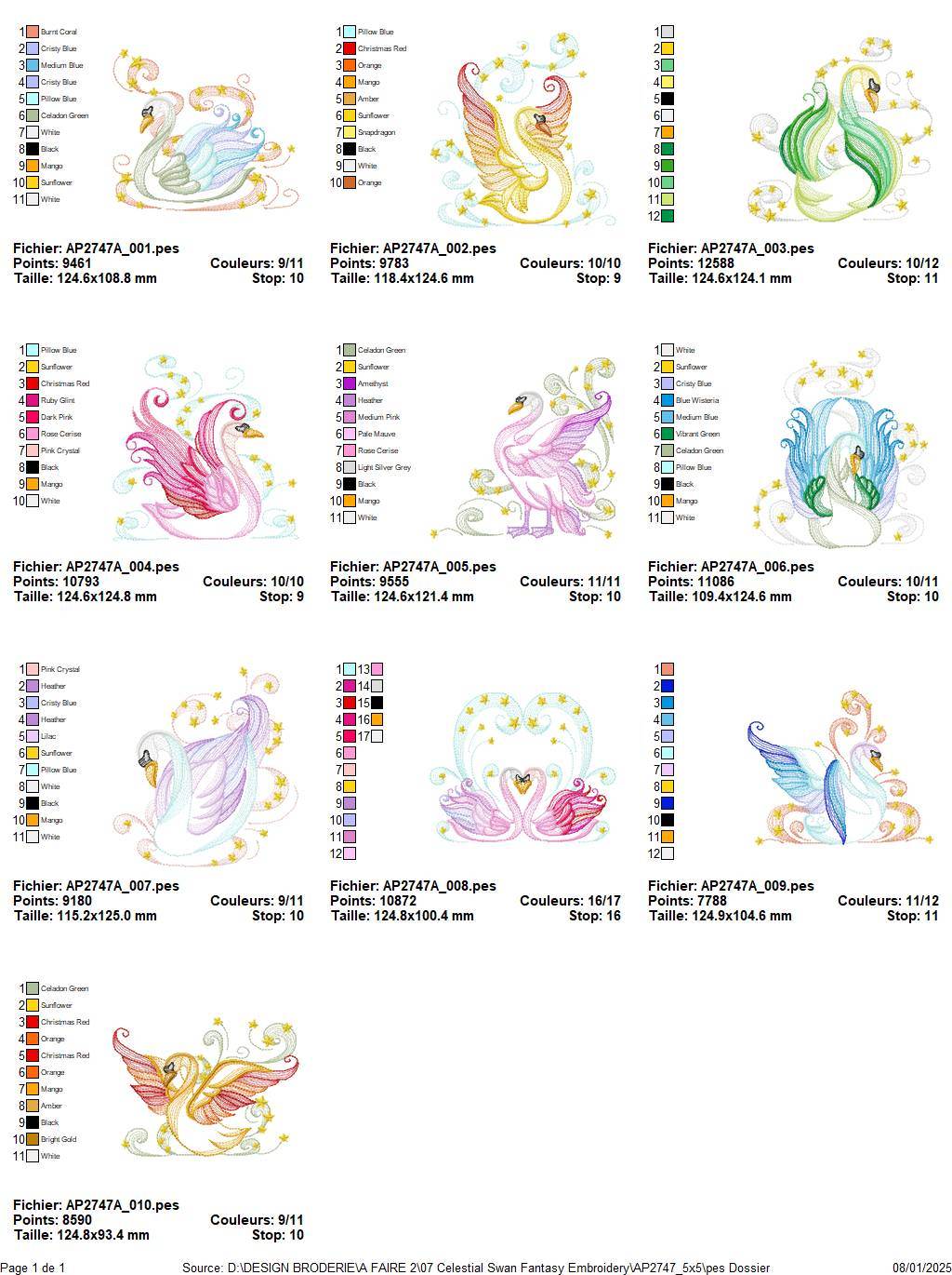 Celestial Swan Fantasy Embroidery Pack - Image 3