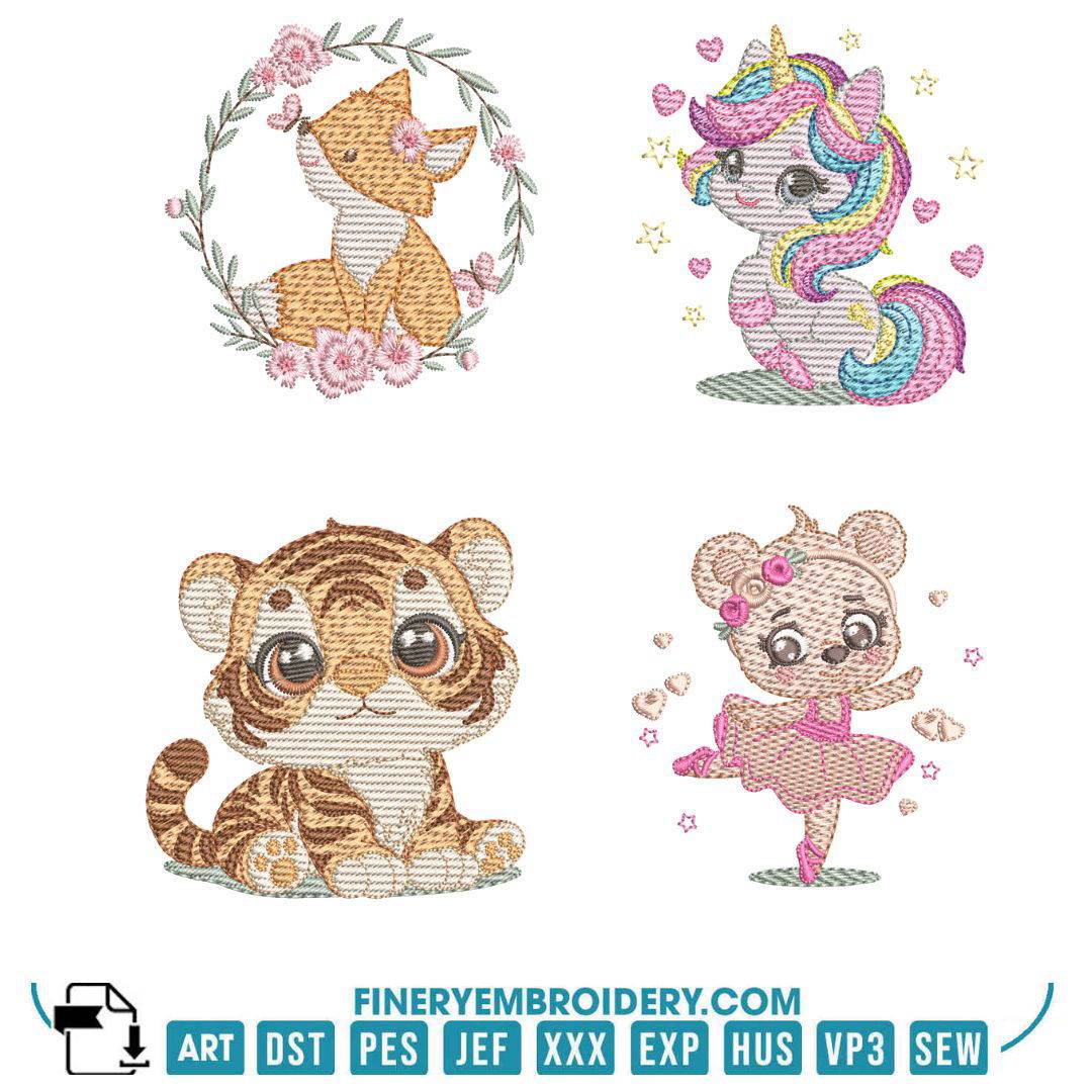 Charming Babies and Animal Friends Embroidery Designs Pack - Multi-Size - Image 3