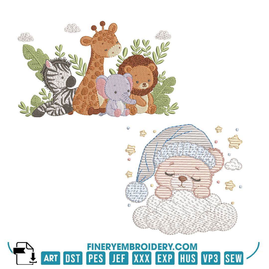 Charming Babies and Animal Friends Embroidery Designs Pack - Multi-Size - Image 4