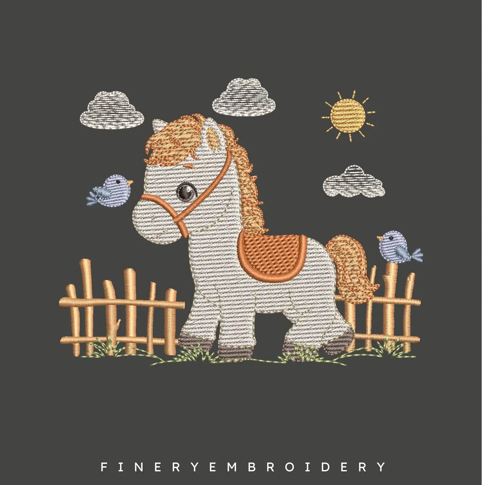 Charming Horse Embroidery Design | FineryEmbroidery - Image 2