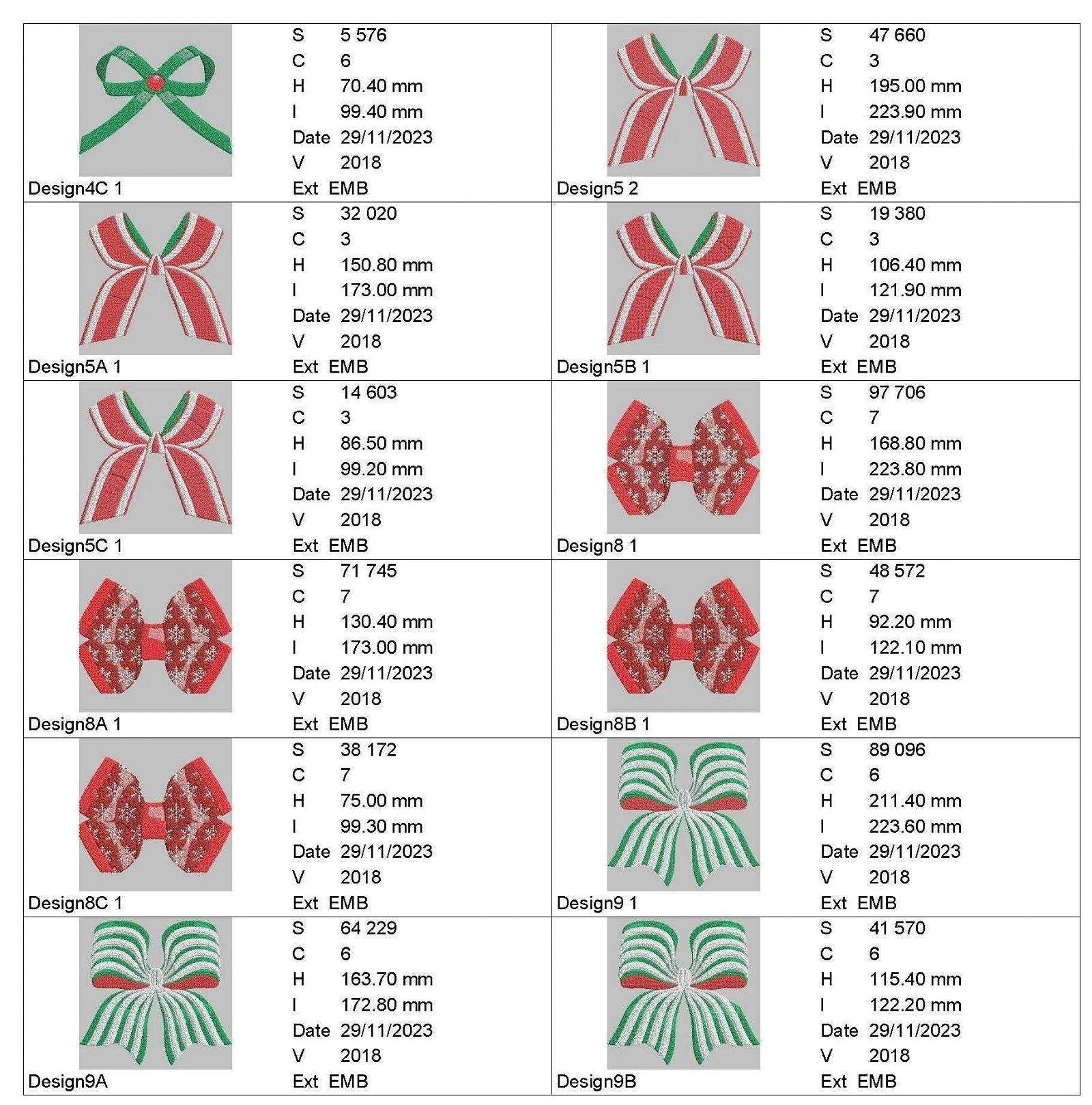 Christmas Bows : Design Pack - Embroidery Design - Image 12