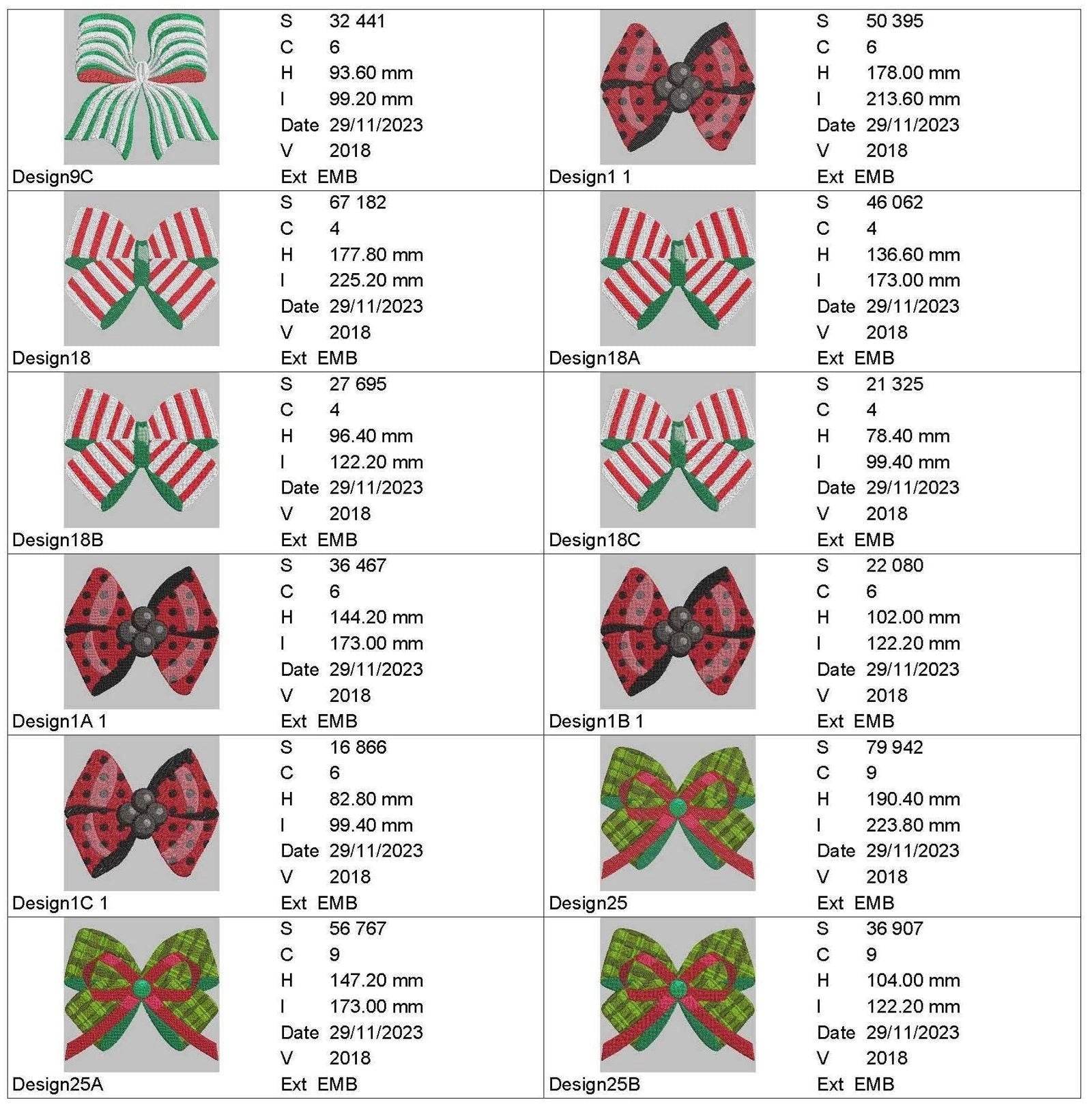 Christmas Bows : Design Pack - Embroidery Design - Image 13