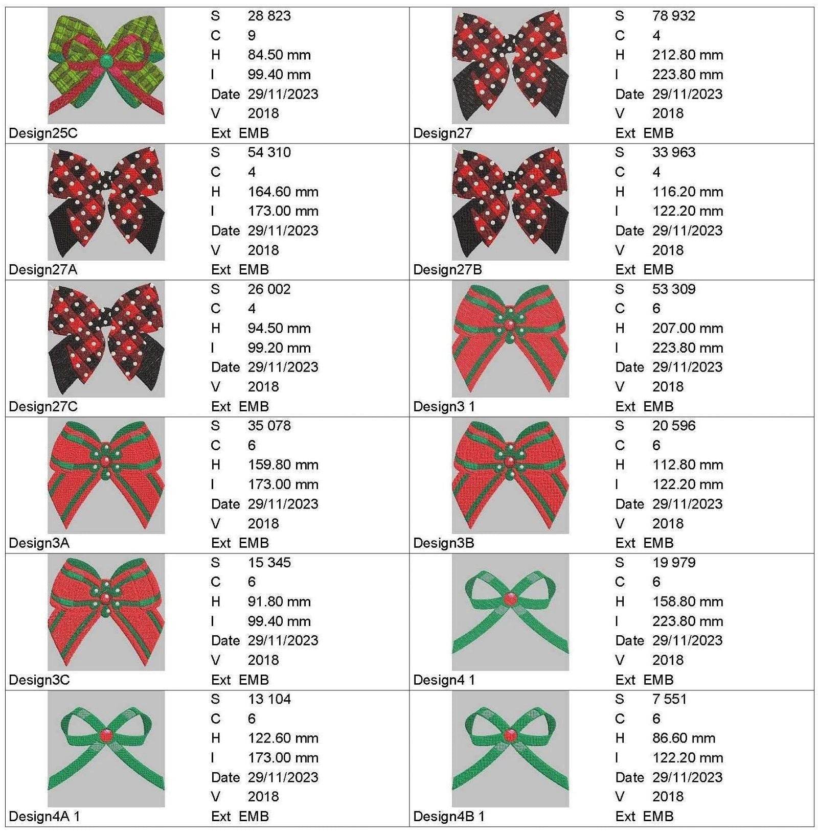 Christmas Bows : Design Pack - Embroidery Design - Image 14