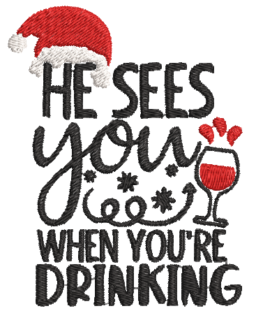 Christmas Drinking Quotes - Designs pack : Embroidery Design - Image 5