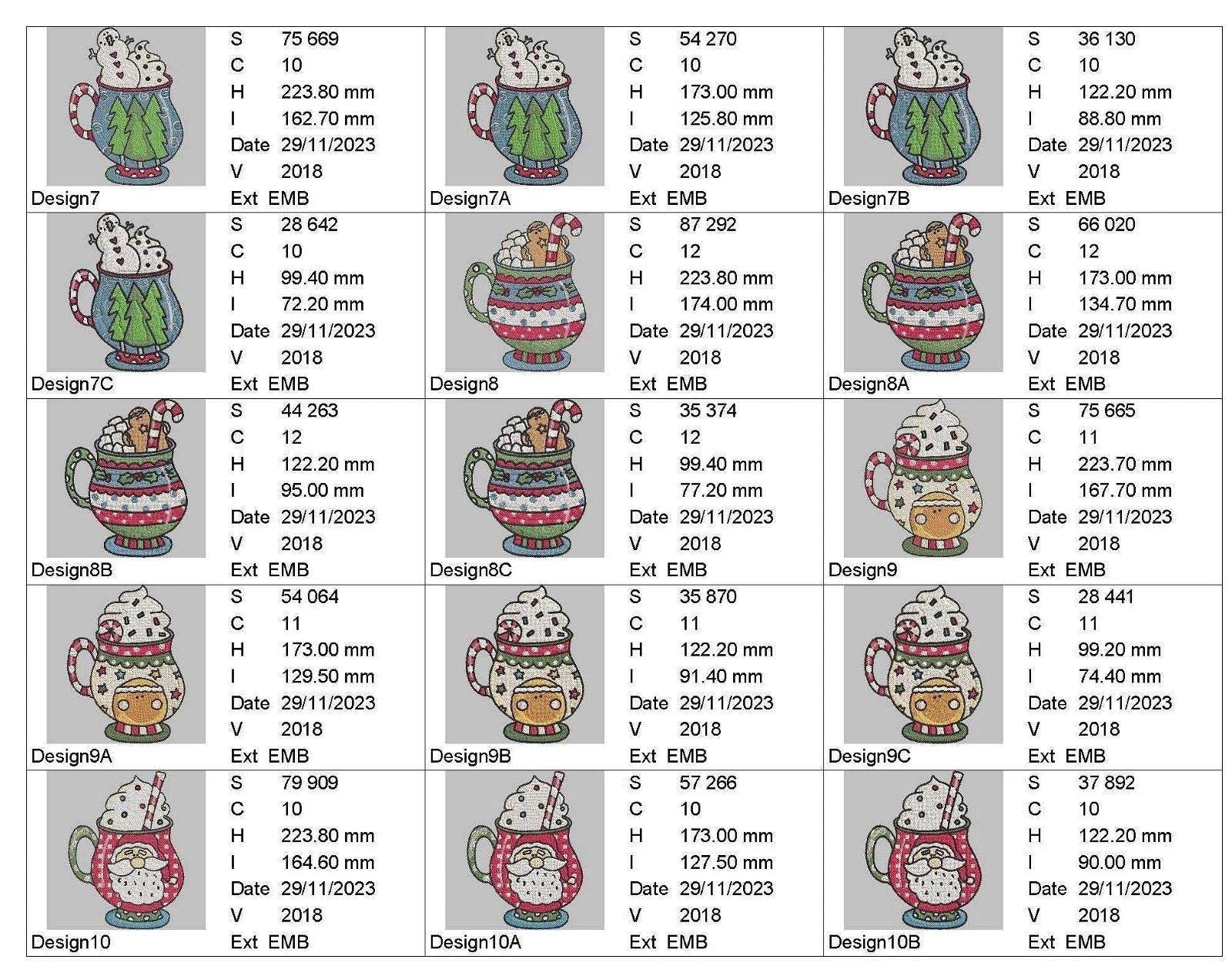 Christmas Mugs - Designs Pack : Embroidery Design - Image 13