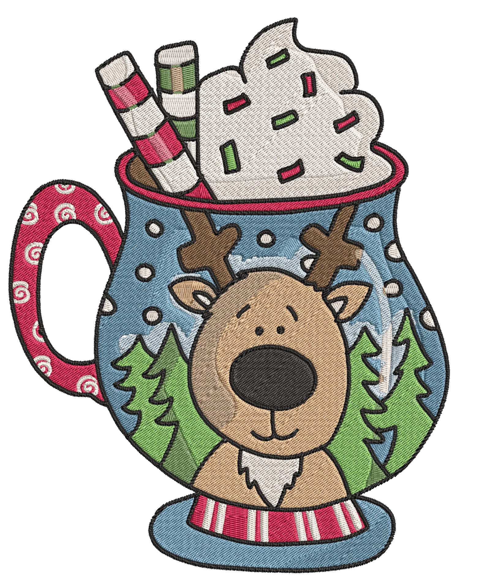 Christmas Mugs - Designs Pack : Embroidery Design - Image 3
