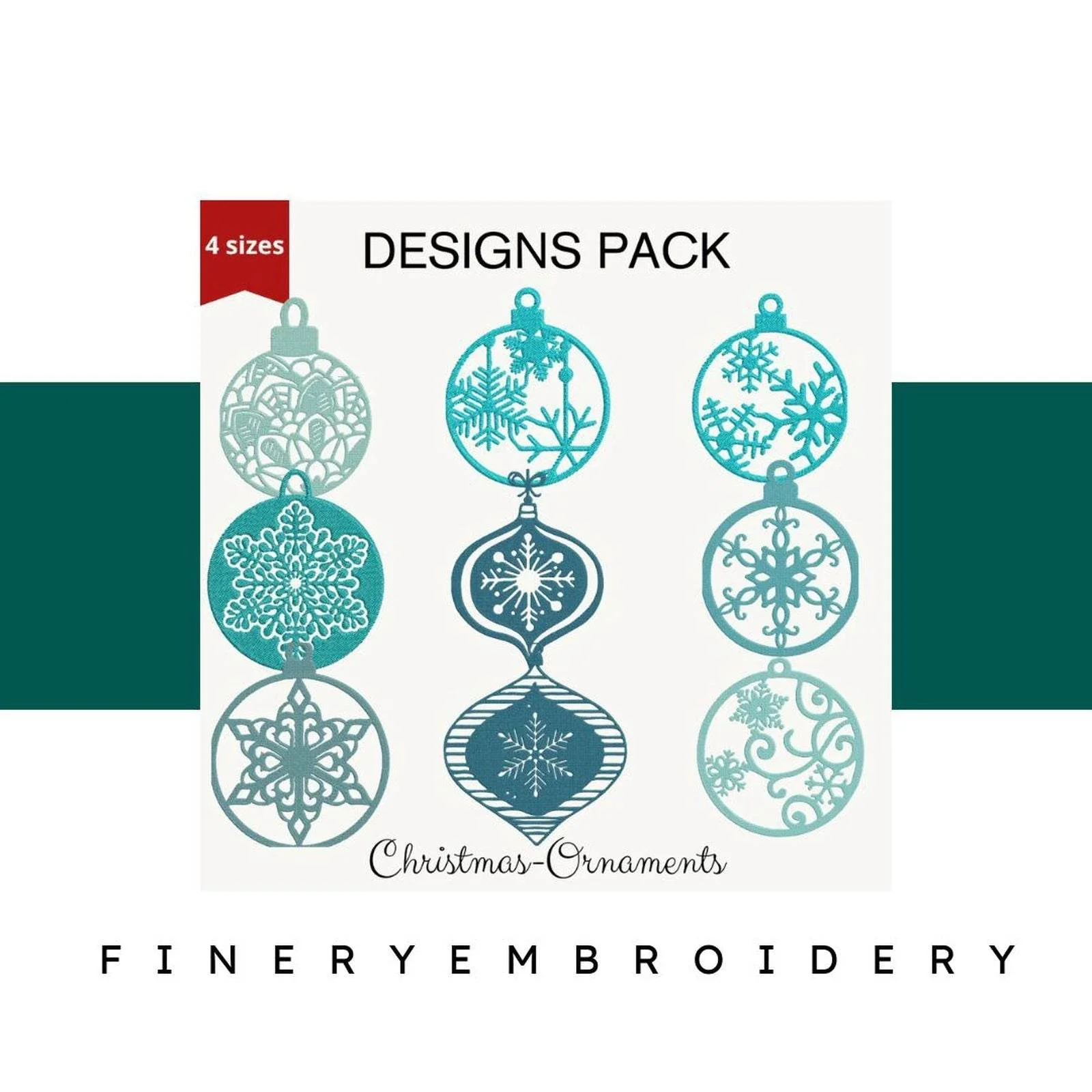Christmas Ornaments - Designs Pack 2 : Embroidery Design