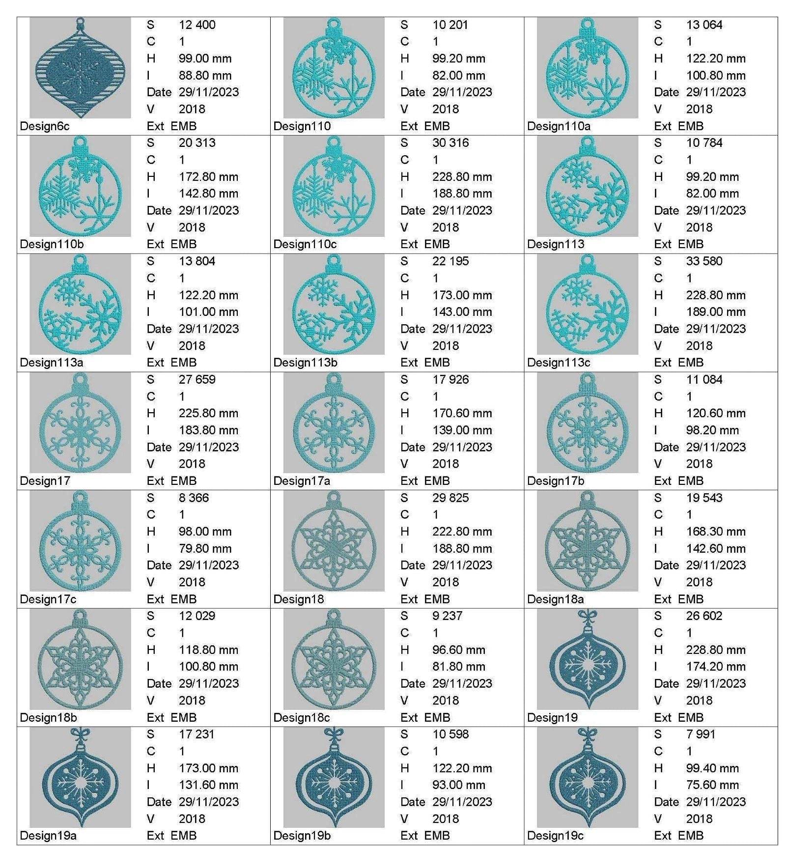 Christmas Ornaments - Designs Pack 2 : Embroidery Design - Image 12