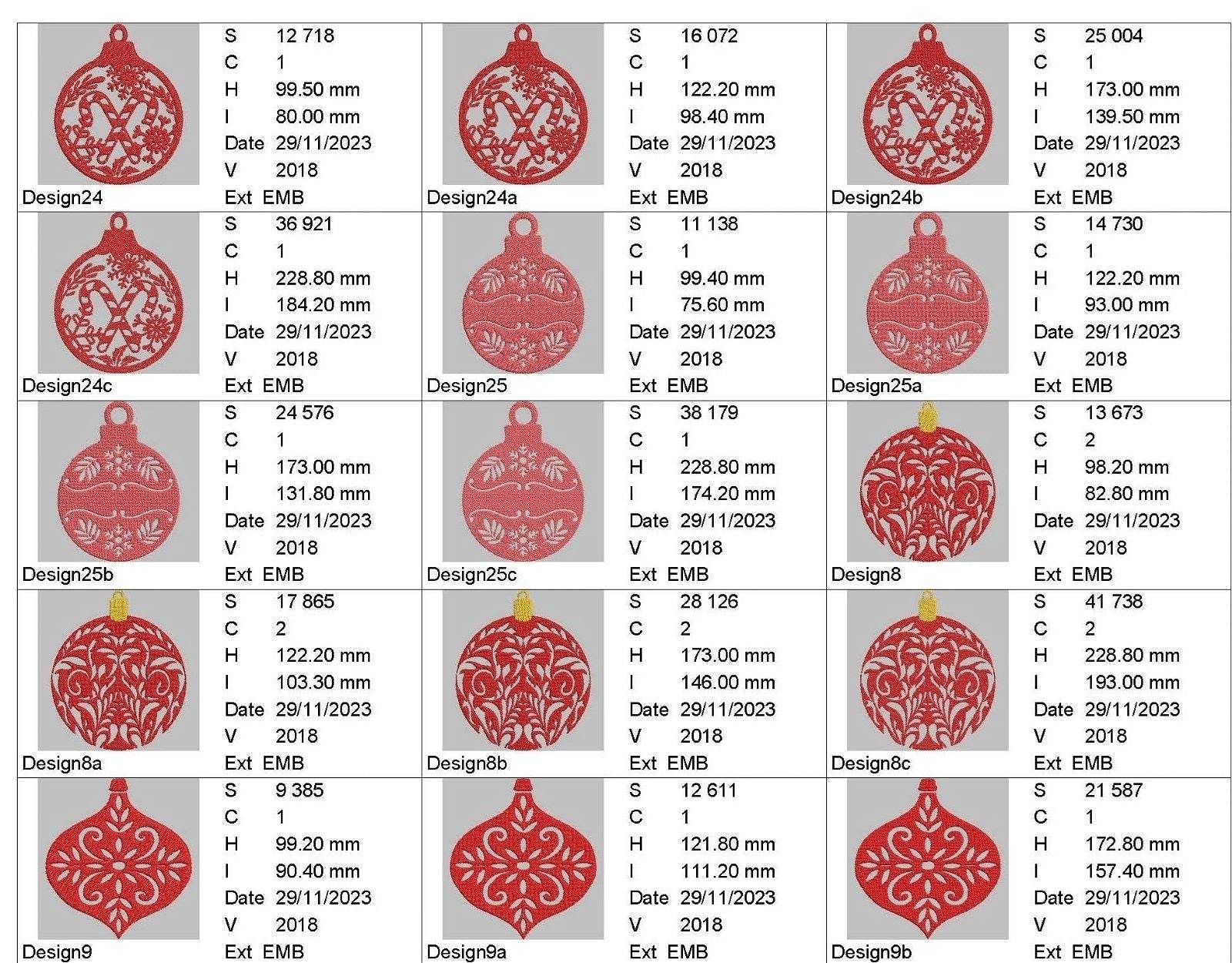 Christmas Ornaments - Designs Pack : Embroidery Design - Image 12