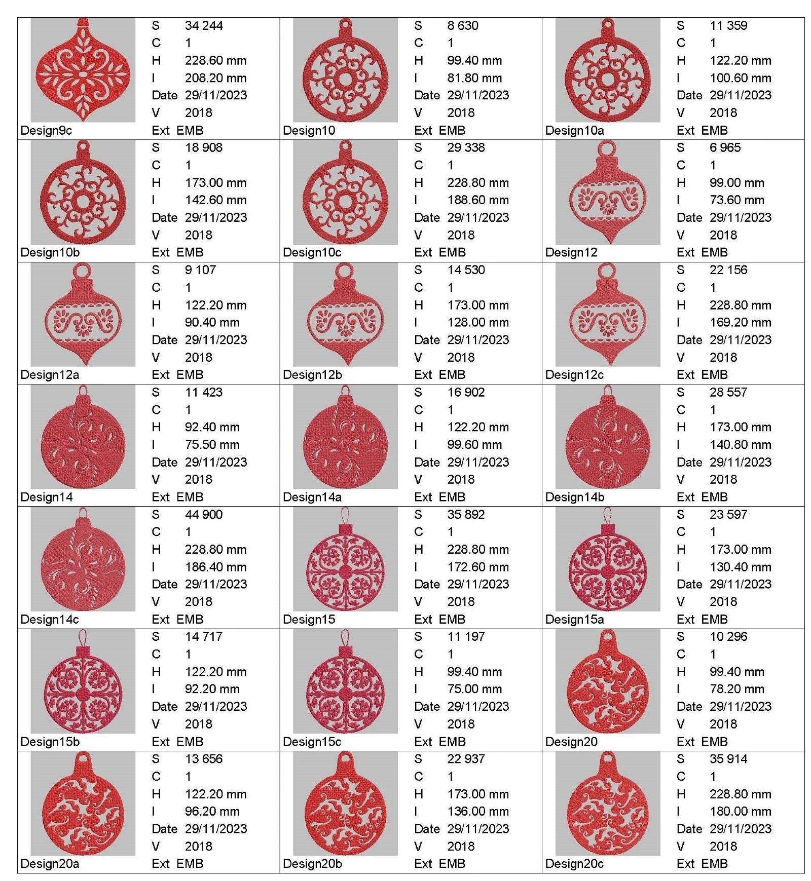 Christmas Ornaments - Designs Pack : Embroidery Design - Image 13