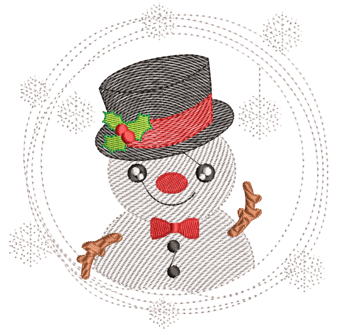 Christmas Snowman Embroidery Design - Image 2