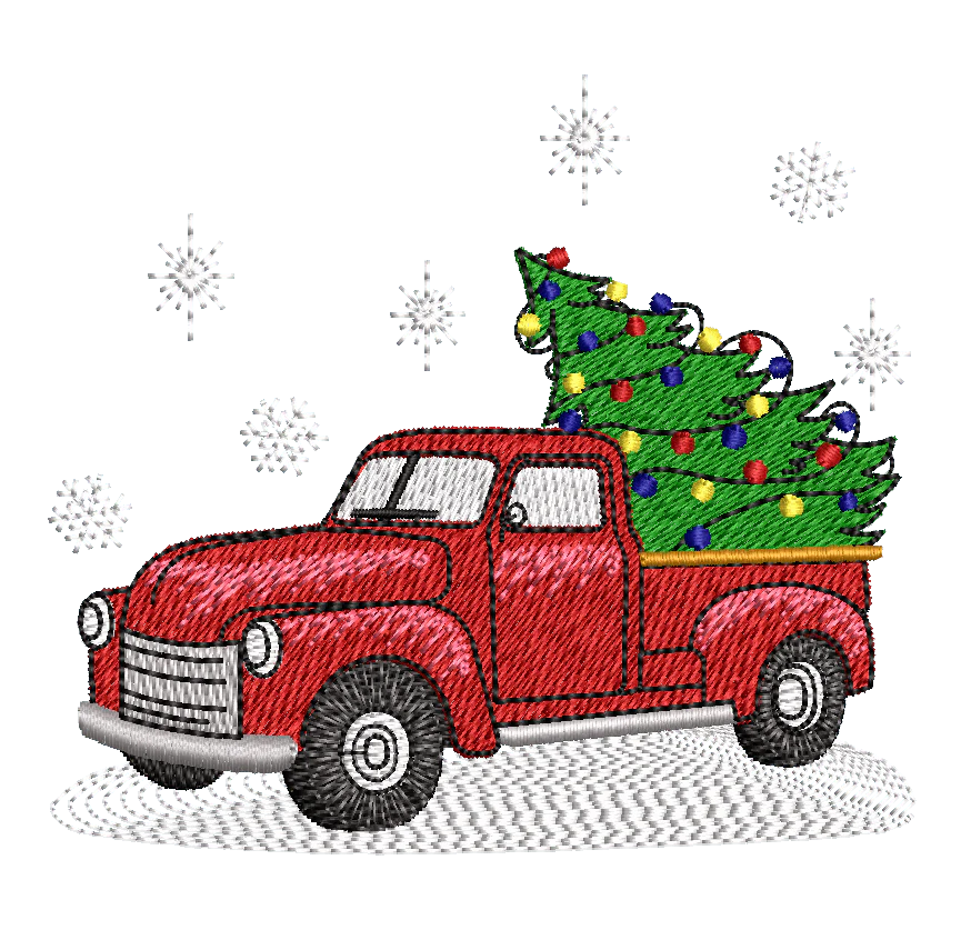 Christmas Tree Truck: Embroidery Design - Image 2