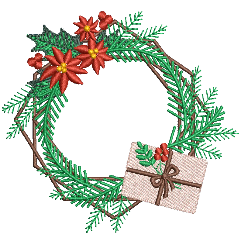 Christmas Wreath: Embroidery Design - Image 2