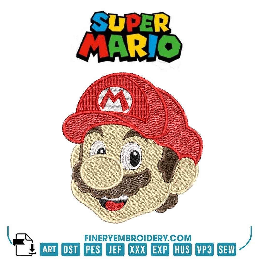 Classic Super Mario Embroidery Design Pack | Applique & Rippled Styles with Multiple Sizes - Image 4