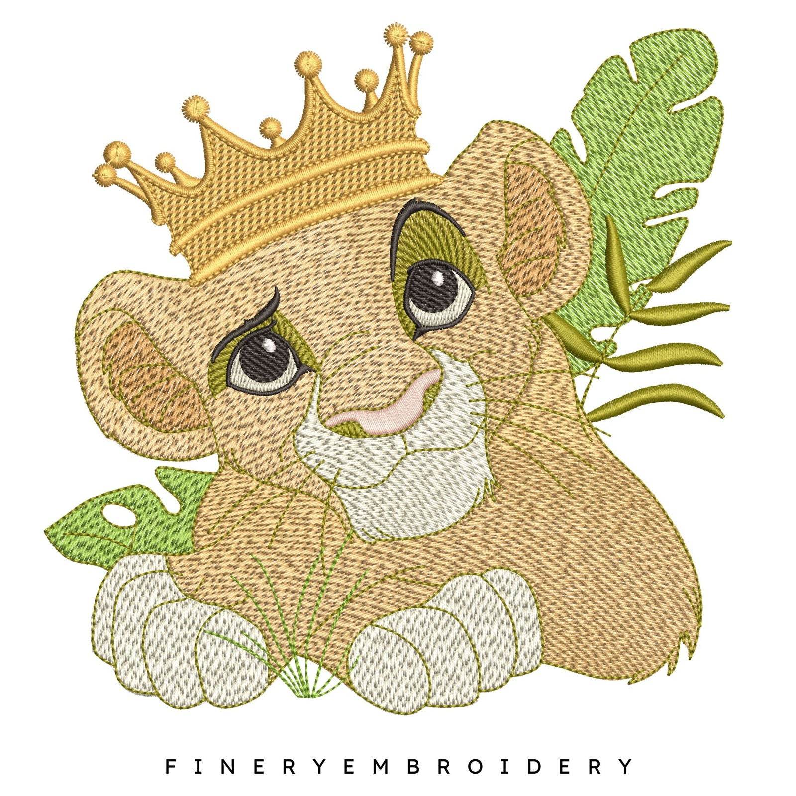 Disney Lion King Simba Embroidery Designs Pack - 5 Patterns, 5 Sizes Each | FineryEmbroidery - Image 7