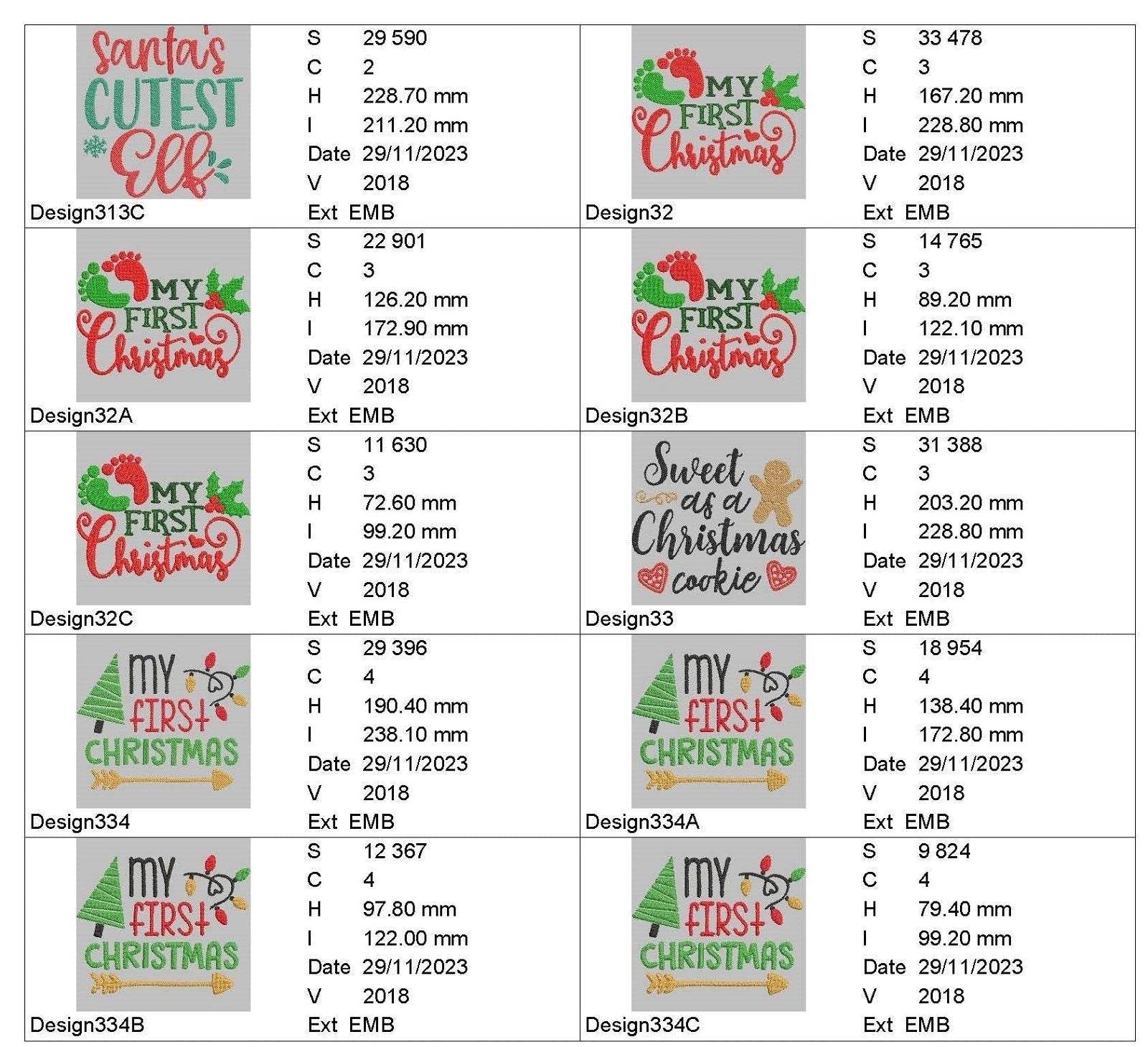 My first Christmas  - Designs pack : Embroidery Design - Image 15