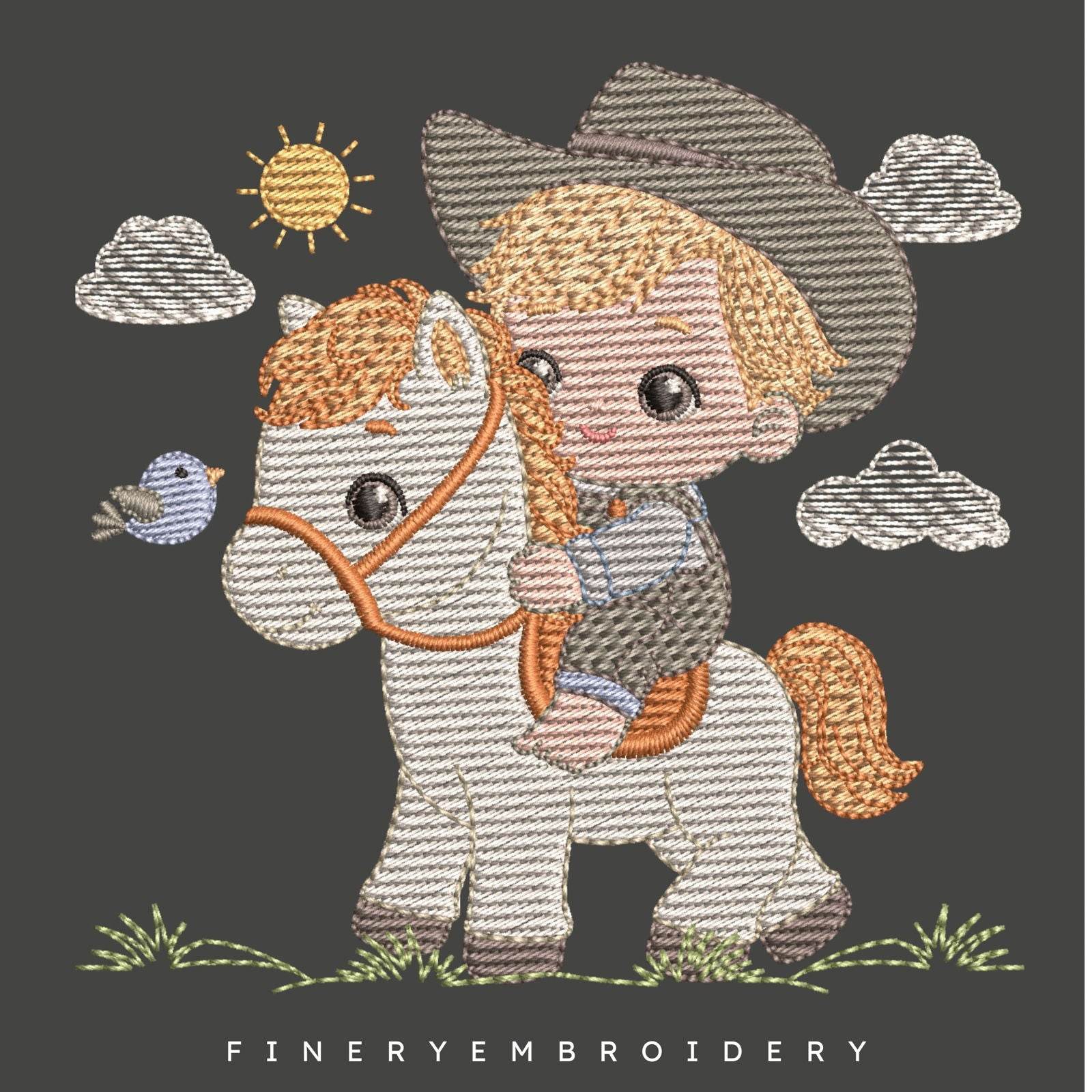 Cowboy Kid on Horse Embroidery Design – FineryEmbroidery - Image 2