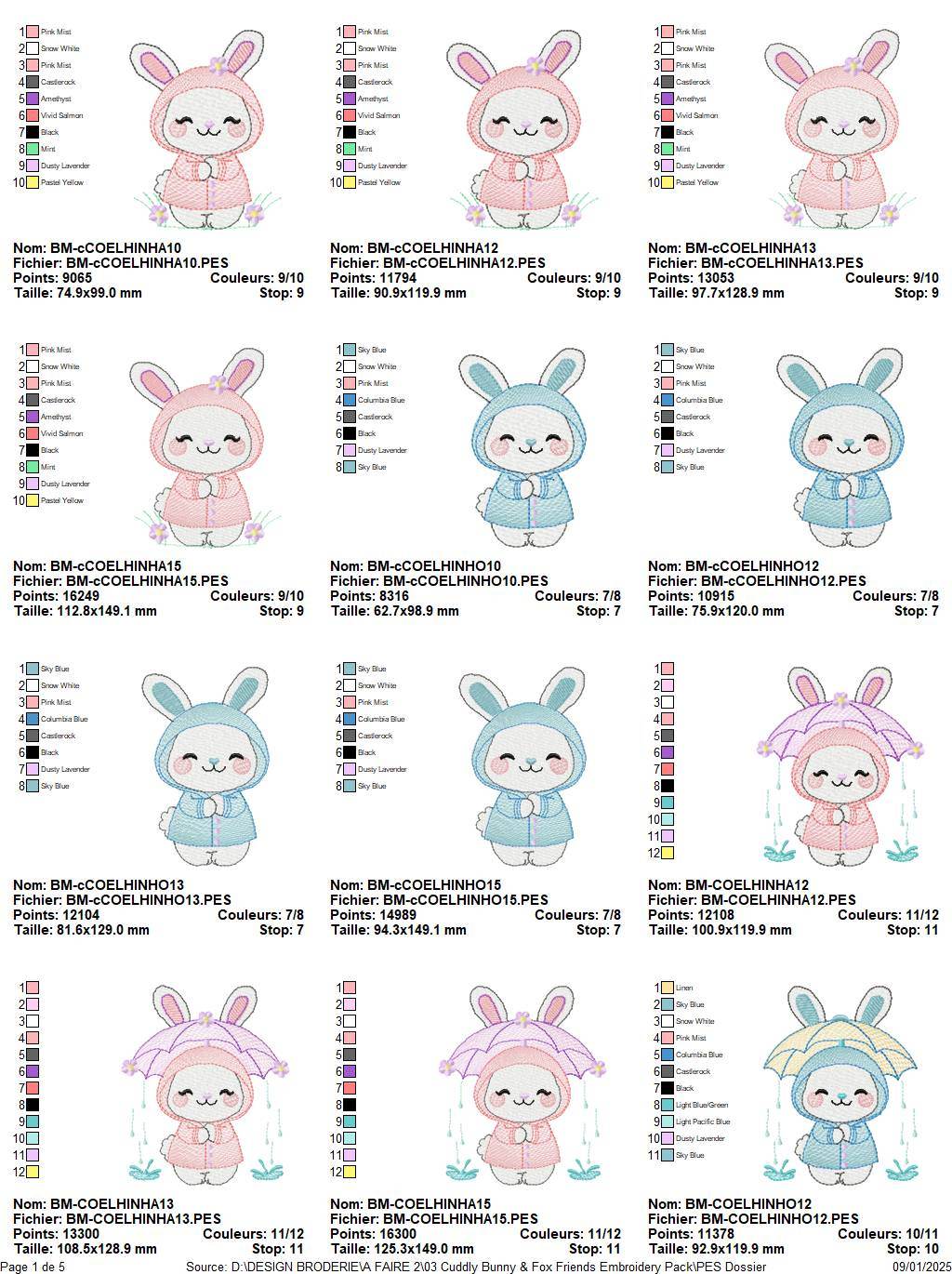 Cuddly Bunny & Fox Friends Embroidery Designs Pack - Image 2