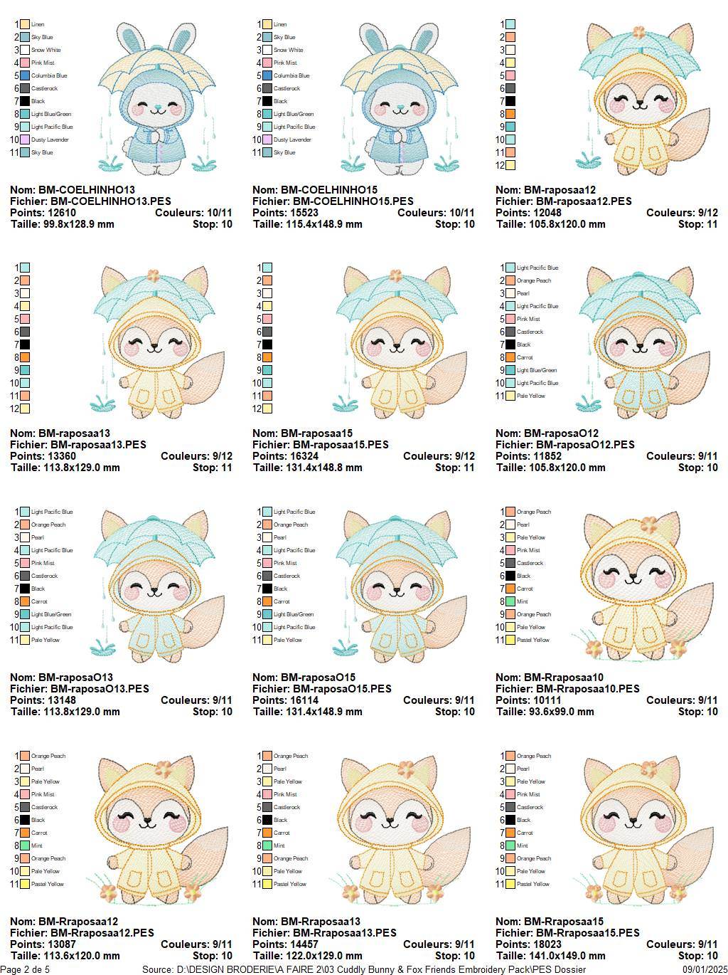 Cuddly Bunny & Fox Friends Embroidery Designs Pack - Image 3