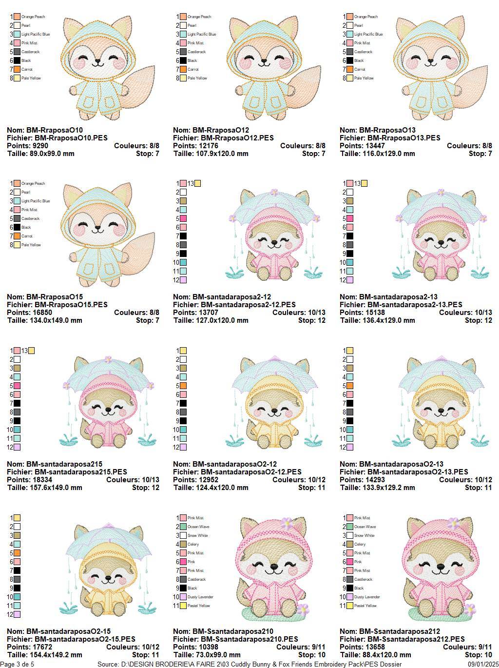 Cuddly Bunny & Fox Friends Embroidery Designs Pack - Image 4