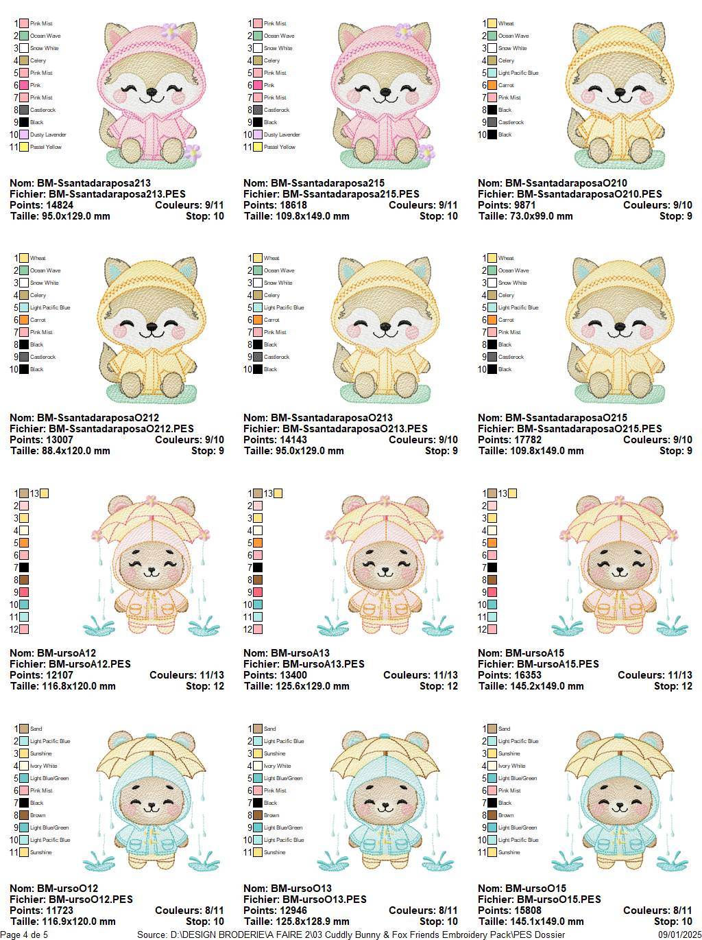 Cuddly Bunny & Fox Friends Embroidery Designs Pack - Image 5