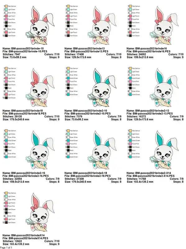 Cute Easter Bunny Embroidery Designs Pack - Image 2