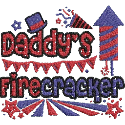 Daddys-Firecracker - Embroidery Design - Image 2