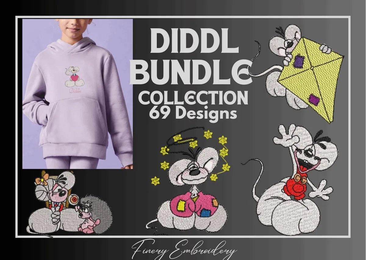 Diddl - Pack of 69 Designs - Embroidery Designs - Image 2