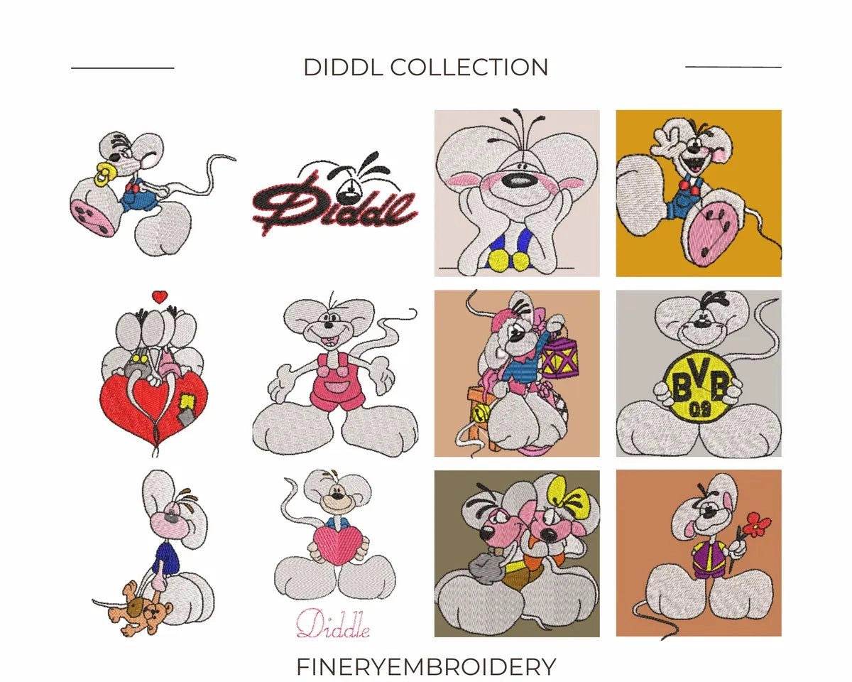 Diddl - Pack of 69 Designs - Embroidery Designs - Image 7