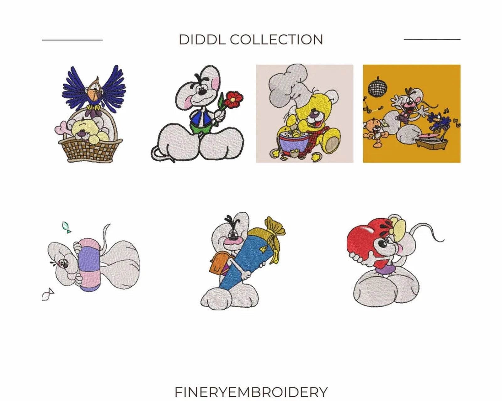 Diddl - Pack of 69 Designs - Embroidery Designs - Image 9