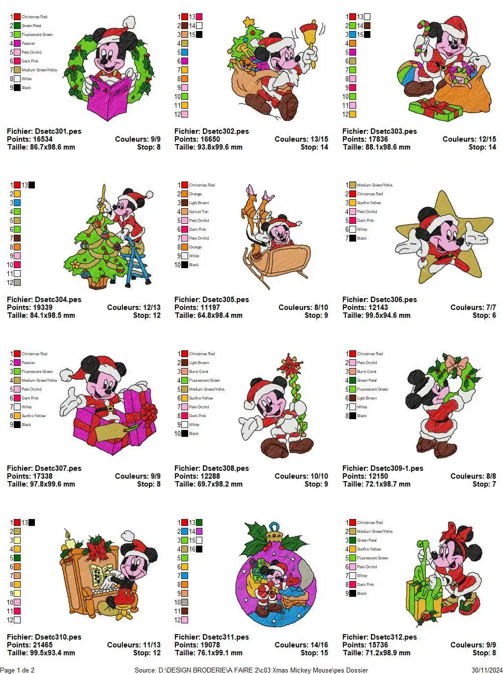 Disney Christmas Embroidery Pack: Mickey & Friends - 20 Designs - Image 2
