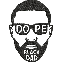 Dope-Black-Dad - Father Embroidery Design - Image 2